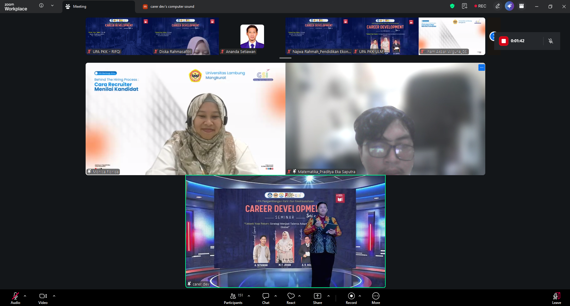 Sesi Diskusi bersama Alumni ULM Fakultas Matematika dan Ilmu Pengetahuan Alam